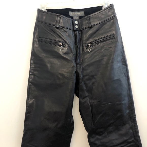 Banana Republic Genuine Leather Pants Sz 2 - Picture 3 of 8